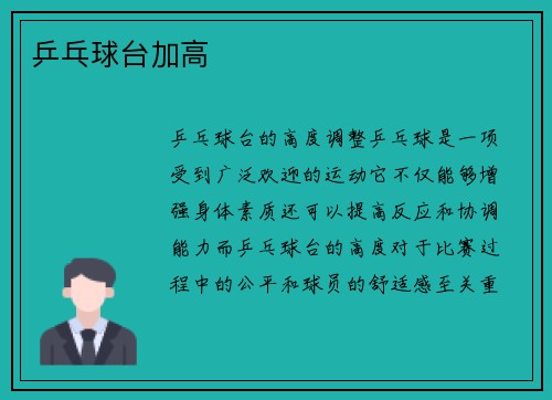 乒乓球台加高