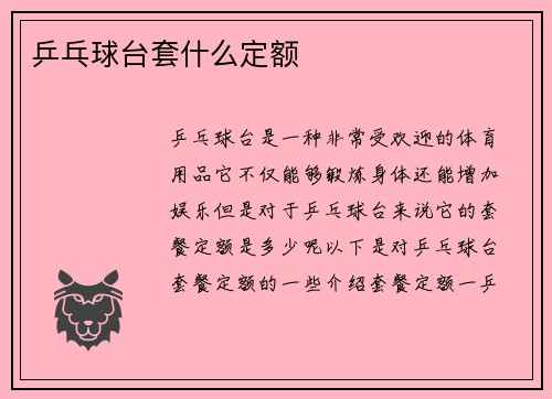 乒乓球台套什么定额