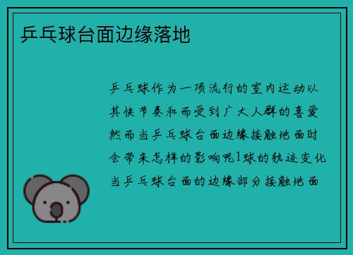 乒乓球台面边缘落地
