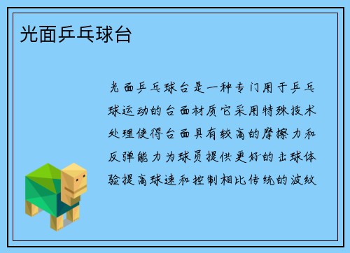 光面乒乓球台